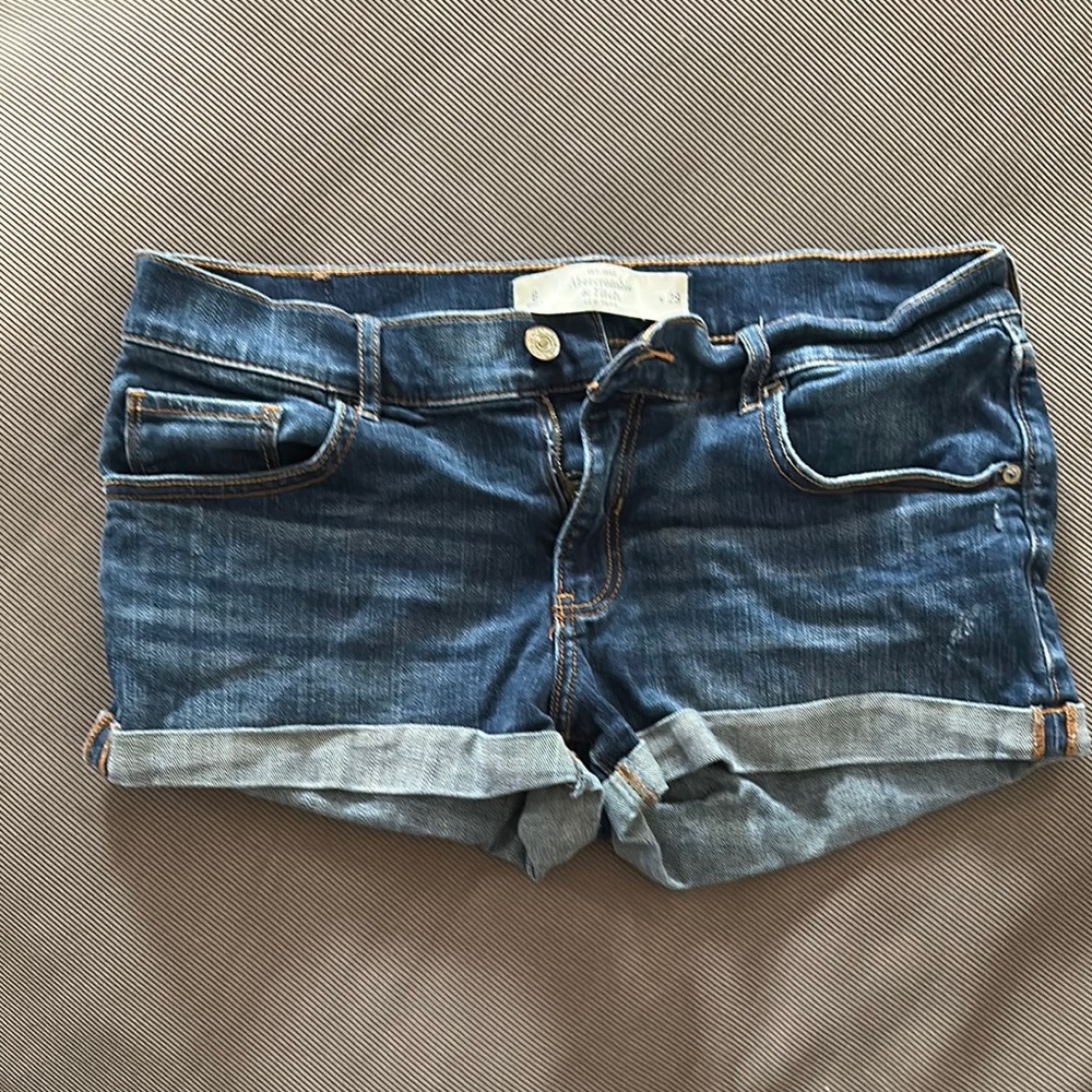 Abercrombie & Fitch Blue Jean Shorts Distressed Style